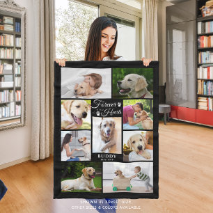 Memorial FOREVER IN OUR HEARTS Photo Collage Black Fleece Blanket