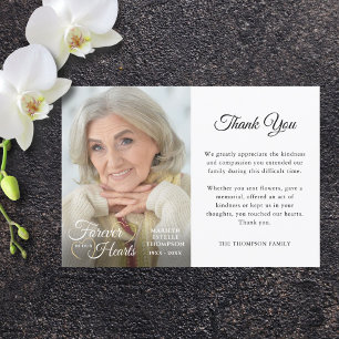 Memorial FOREVER IN OUR HEARTS Photo Thank You Card