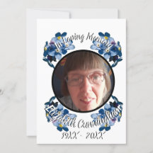 Memorial Forget Me Not Blue Floral Photo Program