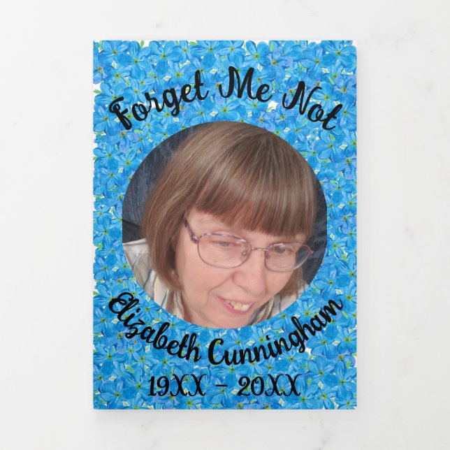Memorial Forget Me Not Floral Poem Trifold (Cover)