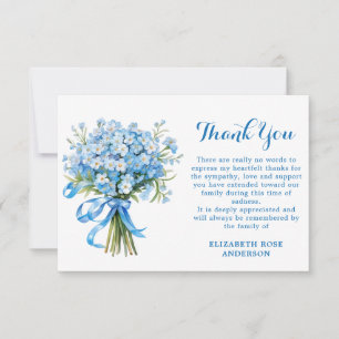 Memorial Forget Me Not Floral Sympathy Funeral Thank You Card