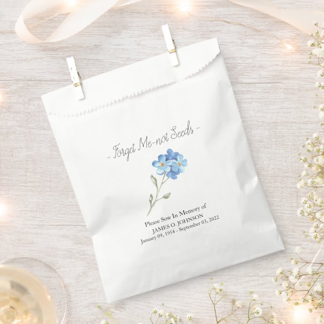 Memorial Forget Me-not Seed Funeral  Favour Bags (Clipped)