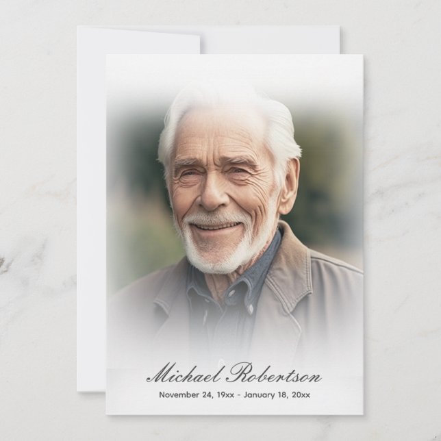 Memorial Funeral Add Photo Message  Thank You Card (Front)