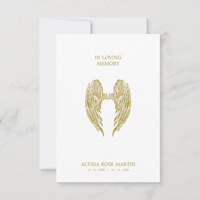 Memorial Funeral Angel Wings Dear Ones (Front)