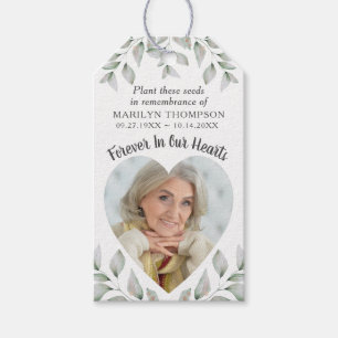 Memorial Funeral Botanical Seed Packet Photo Gift Tags