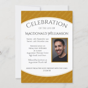 Memorial Funeral CELEBRATION OF LIFE Photo Invitation