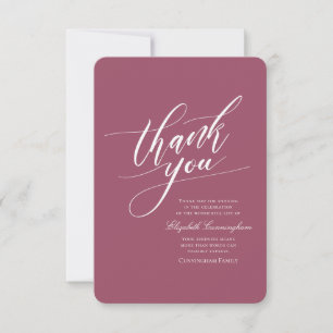 Memorial Funeral Classic and Simple Calligraphy Thank You Card
