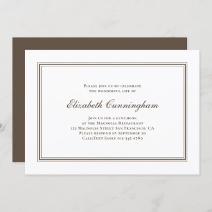 Memorial Funeral Classic and Simple Elegant Invitation