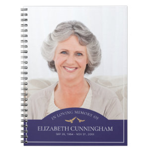 Memorial Funeral Classic Birds Photo Remembrance Notebook