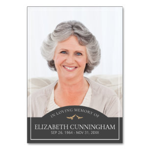 Memorial Funeral Classic Birds Photo Remembrance Table Number