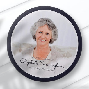 Memorial Funeral Clouds in Heaven Modern Photo 6 Cm Round Badge