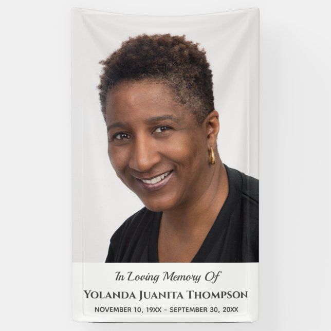 Memorial Funeral Custom Photo Bereavement Sympathy Banner (Vertical)