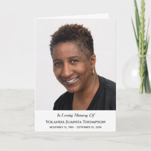 Memorial Funeral Custom Photo Bereavement Sympathy Thank You Card