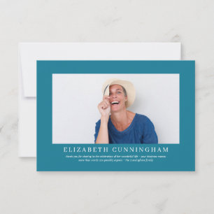 Memorial Funeral For Her   Elegant Modern Photo Thank You Card