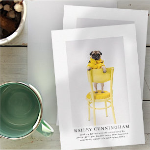 Memorial Funeral For Pet Elegant Modern Photo Thank You Card