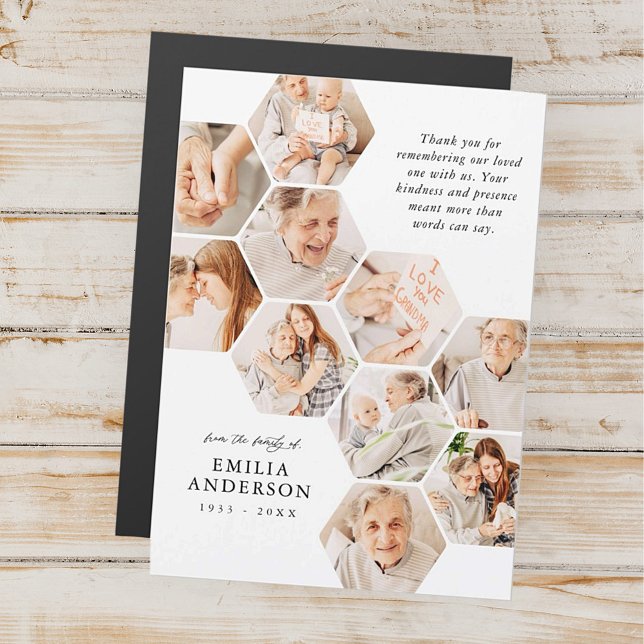 Memorial Funeral Modern Simple 10 Photos Card (Creator Uploaded)