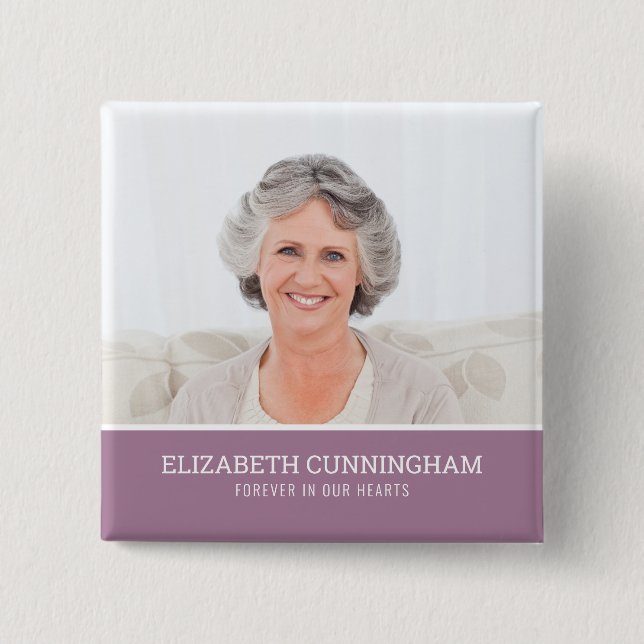 Memorial Funeral Modern Simple Colour Block Photo 15 Cm Square Badge (Front)