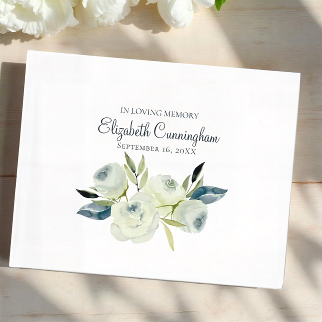 Memorial Funeral Modern Watercolor Floral Guest Book (Creator Uploaded)