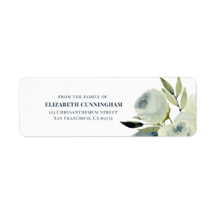 Memorial Funeral Modern Watercolor Return Address