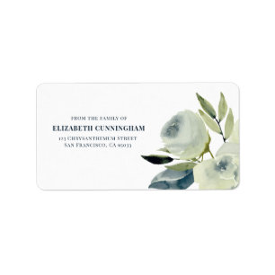 Memorial Funeral Modern Watercolor Return Address Label