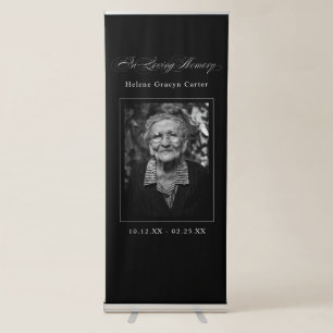 Memorial Funeral Photo In Loving Memory Retractable Banner