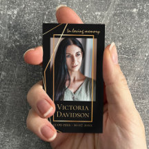 Memorial Funeral Photo Prayer Golden Elegant Frame