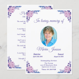 Memorial Funeral Prayer Card/Memorial Service card