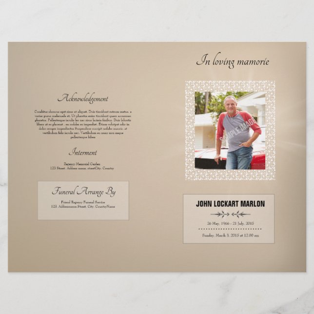 Memorial Funeral Program Template (Front)