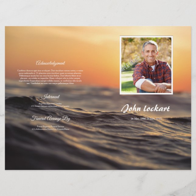 Memorial Funeral Program Template Flyer (Front)