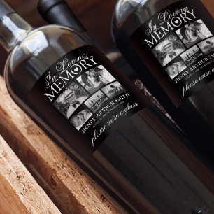 Memorial Funeral   Raise a Glass Remembrance Wine Label