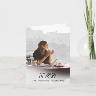 Memorial Funeral Simple White Overlay Photo Invitation