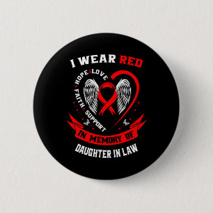 Memorial Gifts For Loss Of Daughter In Law Heart D 6 Cm Round Badge