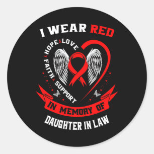 Memorial Gifts For Loss Of Daughter In Law Heart D Classic Round Sticker