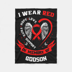 Memorial Gifts For Loss Of Godson Heart Disease Aw Fleece Blanket