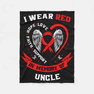 Memorial Gifts For Loss Of Uncle Heart Disease Awa Fleece Blanket