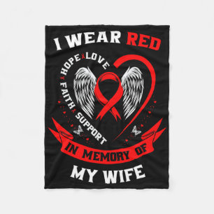 Memorial Gifts For Loss Of Wife Heart Disease Awar Fleece Blanket
