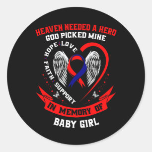 Memorial Gifts Loss Of Byby Heart Disease Awarenes Classic Round Sticker