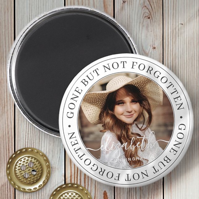 Memorial Gone But Not Forgotten Elegant Chic Photo Magnet (Creator Uploaded)