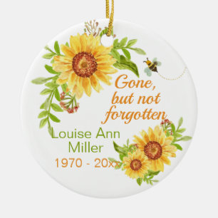  Memorial Gone But Not Forgotten Floral Sunflower  Ceramic Tree Decoration