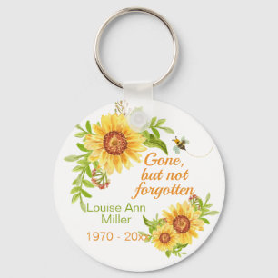 Memorial Gone But Not Forgotten Floral Sunflower Key Ring