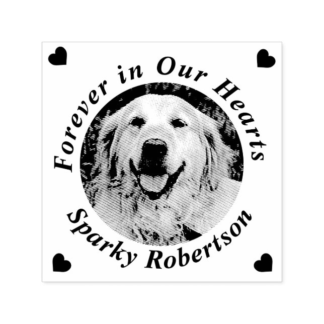 Memorial Heart Add Name Photo Self-inking Stamp (Design)