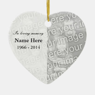Memorial heart photo ornament I loving memory