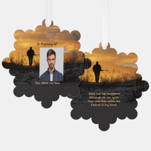 Memorial Hunter Hunting Stalking Game Tree Decoration Card