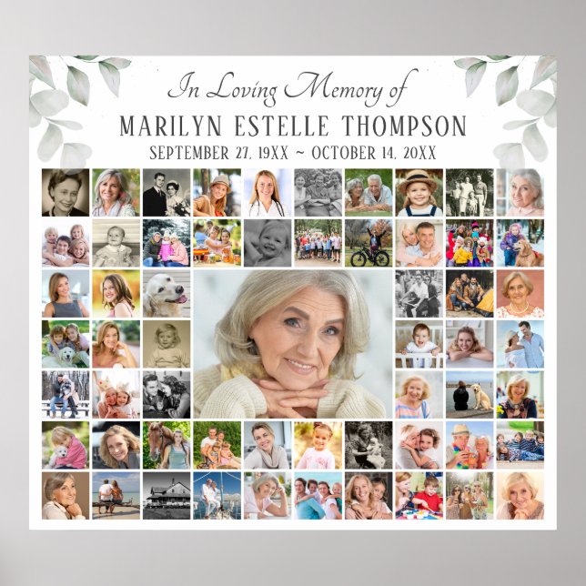 Memorial IN LOVING MEMORY 59 Photo Collage Poster (Front)