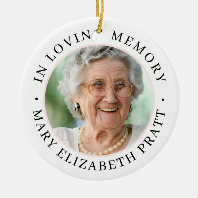 Memorial In Loving Memory Christmas Ceramic Tree Decoration (Front)