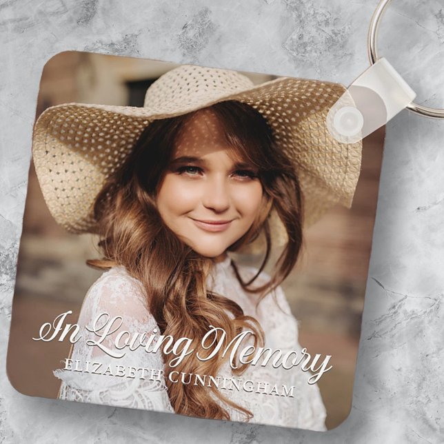 Memorial In Loving Memory Classic Elegant Photo Key Ring (Creator Uploaded)