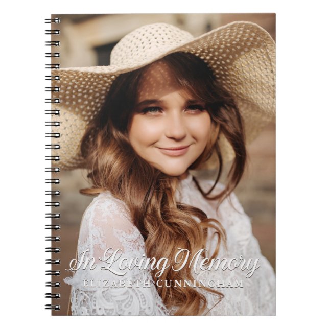 Memorial In Loving Memory Classic Elegant Photo Notebook (Front)
