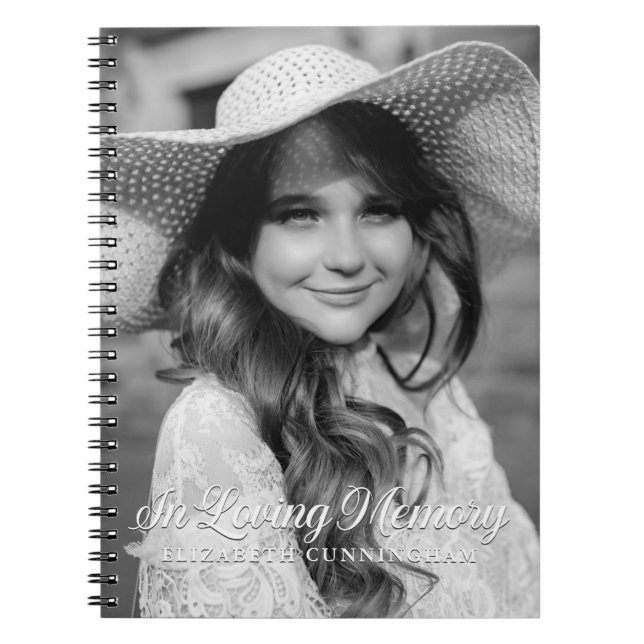Memorial In Loving Memory Classic Elegant Photo Notebook (Front)