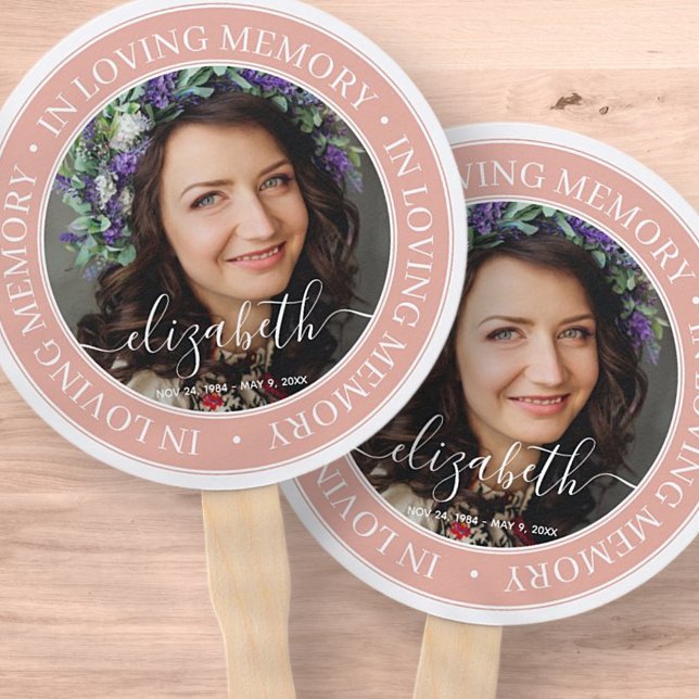 Memorial In Loving Memory Elegant Classic Photo Hand Fan (Creator Uploaded)