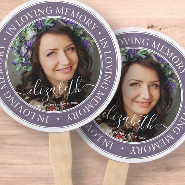 Memorial In Loving Memory Elegant Classic Photo Hand Fan (Creator Uploaded)